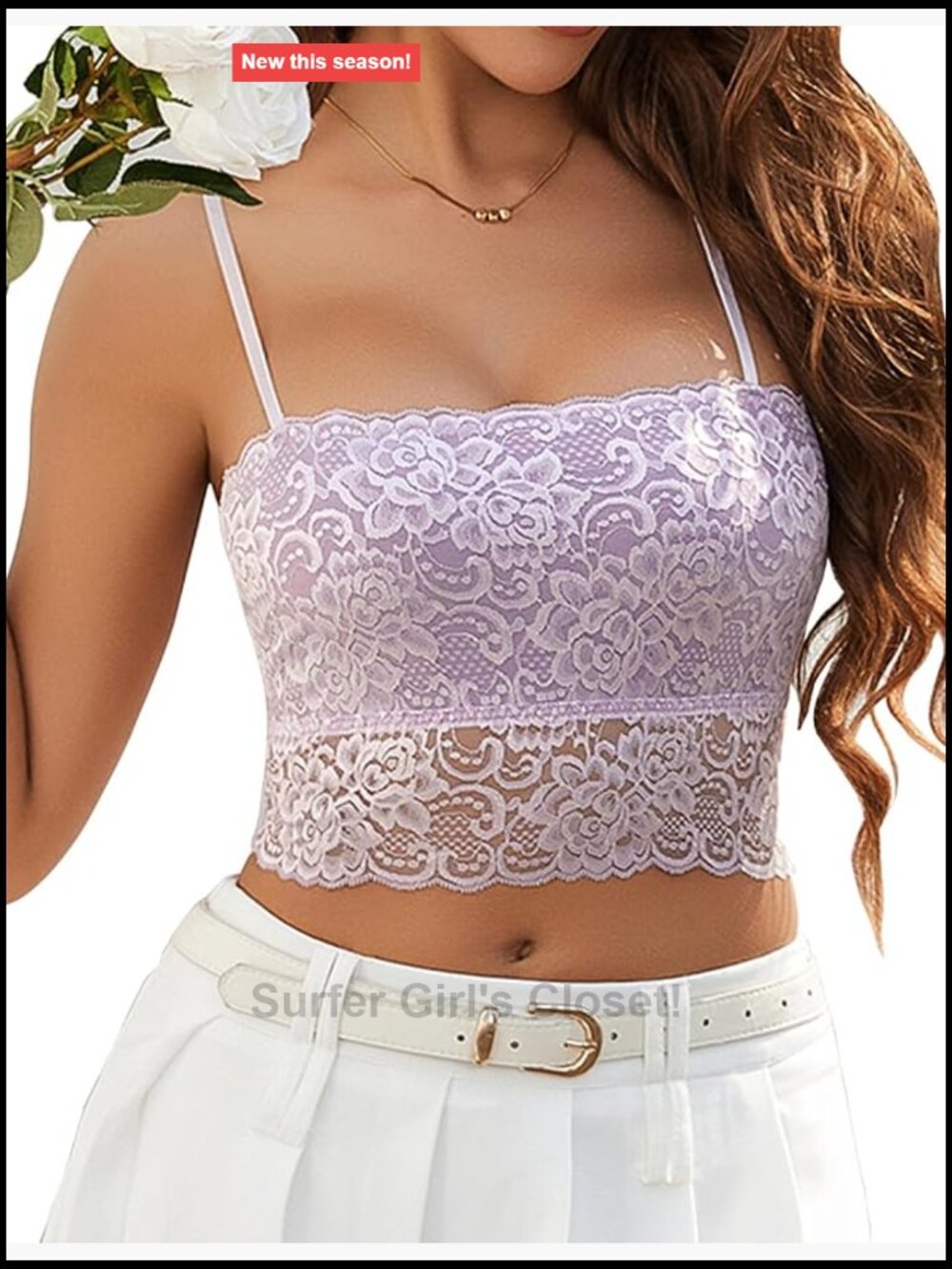Lace Spaghetti Strap Tank Top Bralette Camisole Tube Top